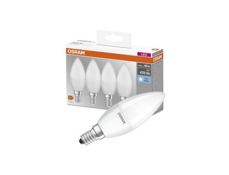 4PAK Żarówka LED E14 B35 5,5W = 40W 470lm 4000K Neutralna OSRAM Base