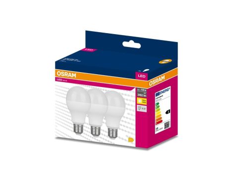 3PAK Żarówka LED E27 A60 19W = 150W 2452lm 2700K Ciepła 200 OSRAM VALUE