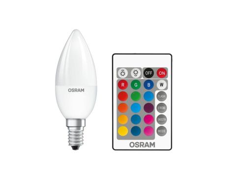 Żarówka LED E14 B35 4,5W = 25W 250lm RGBW 180 OSRAM Star + PILOT