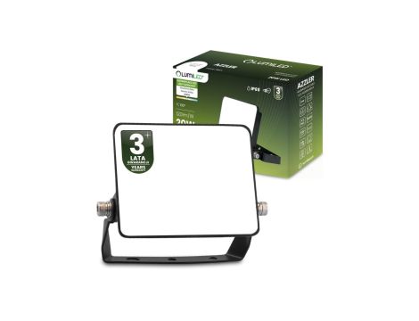 Naświetlacz LED AZZLER 20W 2400lm 4000K IP65 Halogen Zewnętrzny Lampa Czarny LUMILED