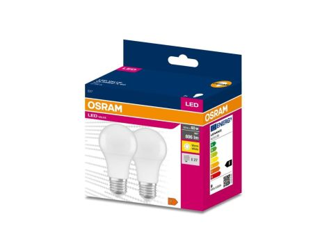 2PAK Żarówka LED E27 A60 8,5W = 60W 806lm 2700K Ciepła 200 OSRAM VALUE