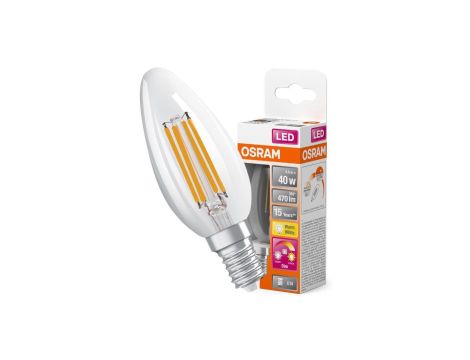 Żarówka LED E14 B40 4W = 40W 470lm 2200-2700K Ciepła 300 Filament Ściemnialna OSRAM Superstar