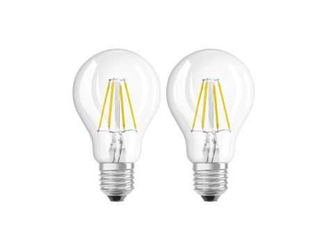 2Pak Żarówka LED E27 A60 6,5W = 60W 806lm 2700K Ciepła 300 Filament OSRAM STAR