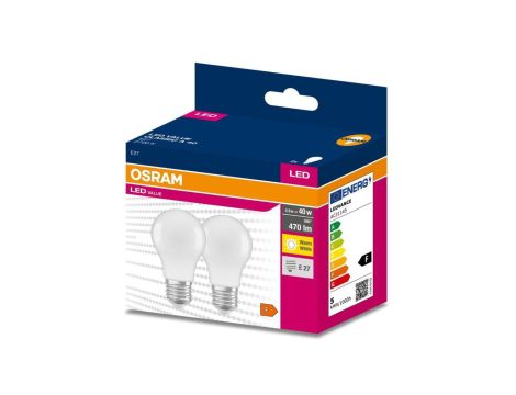2PAK Żarówka LED E27 A60 4,9W = 40W 470lm 2700K Ciepła 200 OSRAM VALUE