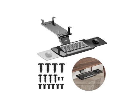 Uchwyt na klawiaturę podbiurkowy Maclean, regulowany, max. 5kg, czarny, MC-156 B