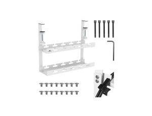 Organizer podbiurkowy na kable Maclean, max. obciążenie 5kg, 2 poziomy, biały, MC-104 W