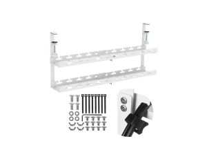 Organizer podbiurkowy na kable Maclean, max. obciążenie 5kg, max. 728mm, 2 poziomy, biały, MC-102 W