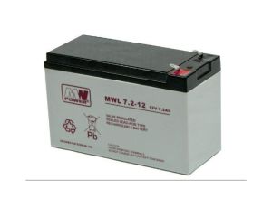 Akumulator 7,2Ah 12V AGM żywotność 10-12lat MWL 7.2-12 T1 MW Power