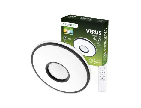 Plafon LED Lampa Sufitowa Natynkowa VERUS 48W CCT Biały Okrągły 40cm + PILOT LUMILED