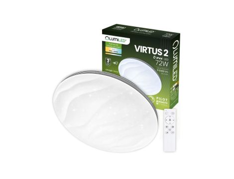 Plafon LED Lampa Sufitowa Natynkowa VIRTUS2 72W IP44 CCT Biały Okrągły 50cm + PILOT LUMILED