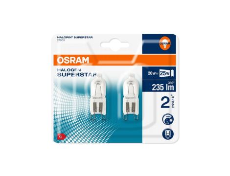 2x Żarówka Halogenowa G9 20W 235lm 2700K OSRAM HALOPIN