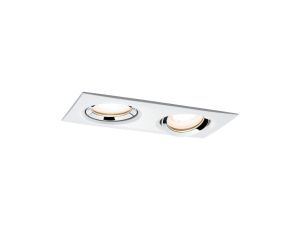 Oprawa do wbudowania NOVA PLUS LED DIM kwadratowa wychylna 2xGU10 7W 460lm 185x93mm 2700K IP65 230V biały mat / chrom