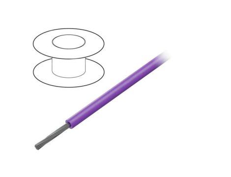 1852-VI005 Przewód na rolce 30,5m linka Cu 28AWG PVC fioletowy 600V