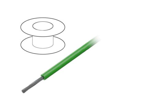 7055/19-GR005 Przewód na rolce 30,5m linka Cu 22AWG PVC zielony 150V