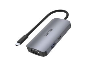 Unitek D1051A Hub USB-C 1xUSB 3.1 Gen1 VGA 2xHDMI PD MST