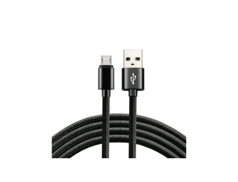 Kabel przewód pleciony USB - micro USB everActive CBB-1MB 100cm z obsługą szybkiego ładowania do 2,4A czarny