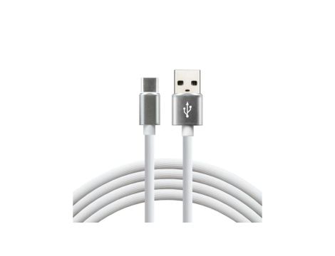 Kabel przewód silikonowy USB - USB-C / Typ-C everActive CBS-1CW 100cm z obsługą szybkiego ładowania do 3A biały