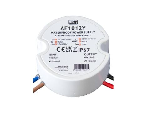 Zasilacz LED 10W 24V 0,41A IP67 okrągły do puszki AF1024Y MW Power
