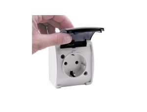 VIPLAST KOALA Gniazdo Schuko Pojedyncze z Dymną Klapką