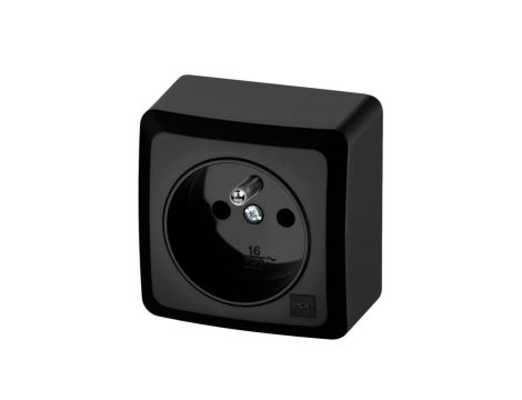 BERG Gniazdo pojedyncze z uziemieniem n/t 2P+Z czarny 3733-09