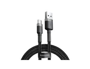 Kabel Baseus Cafule CATKLF-BG1 (USB 2.0 - USB typu C 1m kolor szaro-czarny)