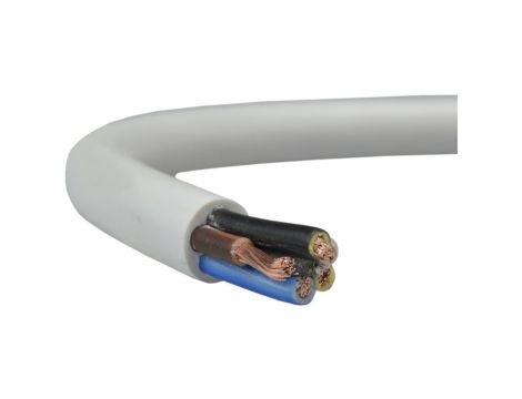Przewód prądowy H05VV-F / OWY 500V 5x1 warsztatowy biały linka Elektrokabel /100m/