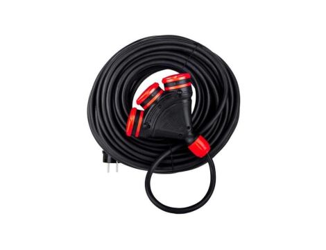 Przedłużacz gumowy budowlany 20m 3 gniazda 3x2,5mm IP54 H05RR-F Schmith