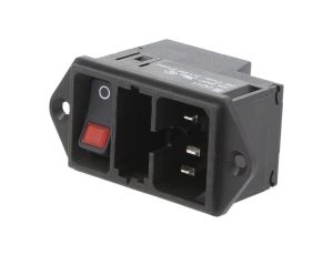 DD11.0123.1111Złącze zasilające AC gniazdo męskie 10A 250VAC C14 (E) DD11