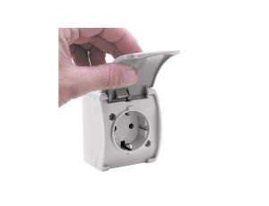 VIPLAST KOALA Gniazdo Schuko Pojedyncze z Grafitową Klapką