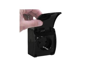 VIPLAST KOALA Gniazdo Schuko Pojedyncze z Czarną Klapką