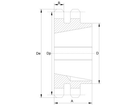 HUBBER - Koło Łańcuchowe 12B-2 Z15 Pod Taper Lock 1610 Hartowane 19.05,