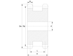 HUBBER - Koło Łańcuchowe Dla Dwóch Pojedynczych Łańcuchów 08B-1 12.7,