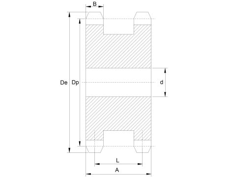 HUBBER - Koło Łańcuchowe Dla Dwóch Pojedynczych Łańcuchów 08B-1 Hartowane 12.7,