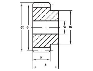 HUBBER - Koło Modułowe M2 Z25 Z Piastą Zęby Proste