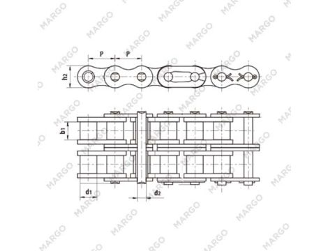 HUBBER - Łańcuch 40B-2 63.5 x 39.37 x 38.1