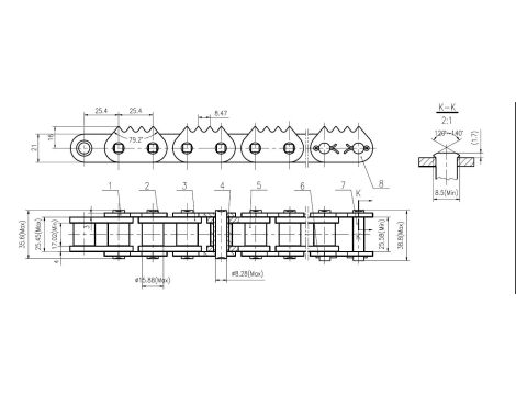 HUBBER - Złączka 16B-1 Płytki Zewnętrzne Zębate 1170 25.4 x 15.88 x 17.02