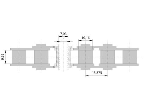 HUBBER - Złączka Prosta 10A-1 Hp  Z Pustym Sworzniem Fi5,1 15.875 x 10.16 x 9.4