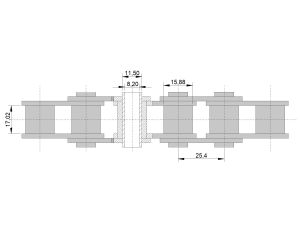 HUBBER - Złączka Prosta 16B-1 Hp (Nierdzewna Ze Sworzniem Rurkowym) 25.4 x 15.88 x 17.02
