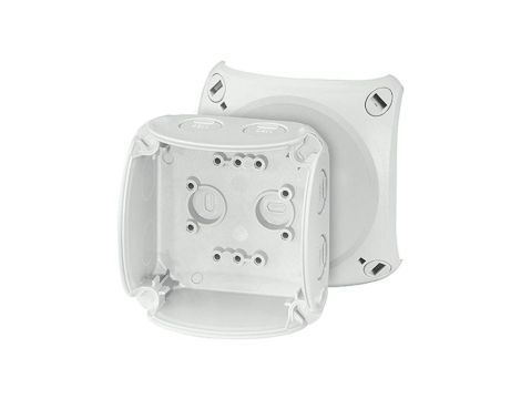 Puszka instalacyjna KF 0200 B natynkowa bez zacisków z linką łączącą pokrywę z podstawą 93x93x62mm hermetyczna IP66 szara HENSEL