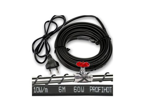 PRZEWÓD GRZEJNY kabel grzewczy samoregulujący z WTYCZKĄ 230V 60W 6M