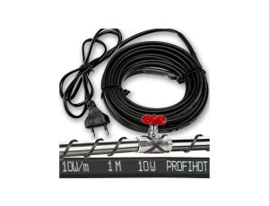 PRZEWÓD GRZEJNY kabel grzewczy samoregulujący z WTYCZKĄ 230V 10W 1M