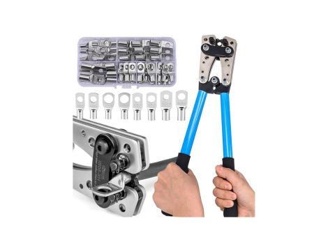 ZACISKARKA DO KABLI TULEJEK KOŃCÓWEK PRASKA KONEKTORÓW 6 - 50 ZESTAW 60 SZT