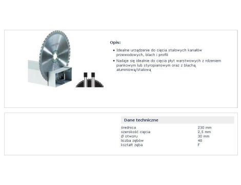 FESTOOL PIŁA TARCZOWA HW 230x2,5x30 F48 STEEL