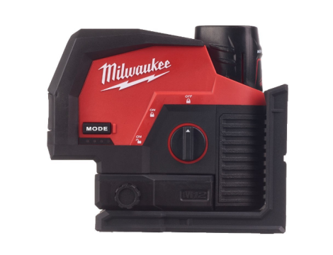 MILWAUKEE LASER PŁASZCZYZNOWY +PION ZIELONY 38m 1x3,0Ah M12CLLP-301C