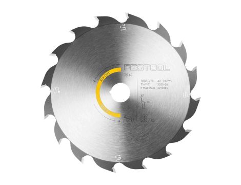 FESTOOL PIŁA TARCZOWA HW 168x1,8x20 PW16 WOOD RIP CUT - 2