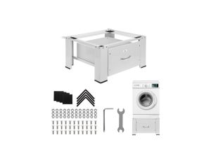 Podstawa pod pralkę / suszarkę z szufladą Maclean, max. obciążenie 150kg, biała, MC-117 W