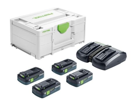FESTOOL AKUMULATOR BP 18 Li 4,0 HPC-ASI 4szt. +ŁADOWARKA SYS 18V 4x4,0/TCL6DUO
