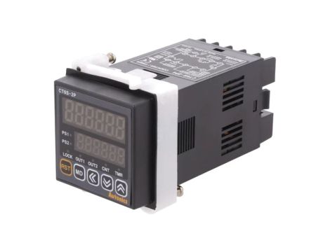 CT6S-2P4 Licznik elektroniczny z wyświetlaczem LED x2, czas/impulsy, OUT:SPST, IN:NPN,PNP