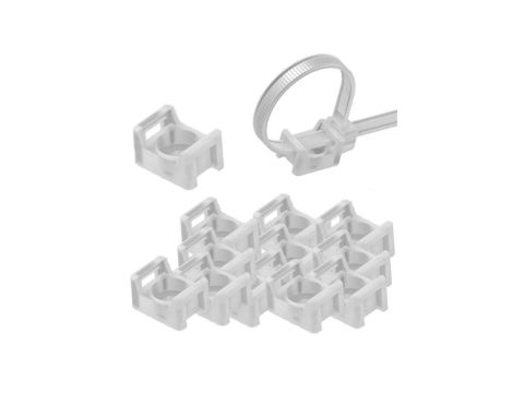 Uchwyt Opaski Zaciskowej Kablowej Mocowanie STM Opaska 5mm Biały 25 sztuk