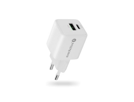 Ładowarka sieciowa everActive GaN SC-330Q z gniazdem USB QC3.0 oraz USB-C PD 20W